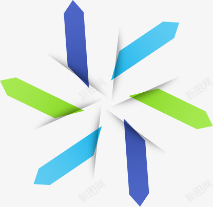 6个方面说明图图标png_新图网 https://ixintu.com 方向 箭头 绿色 蓝色
