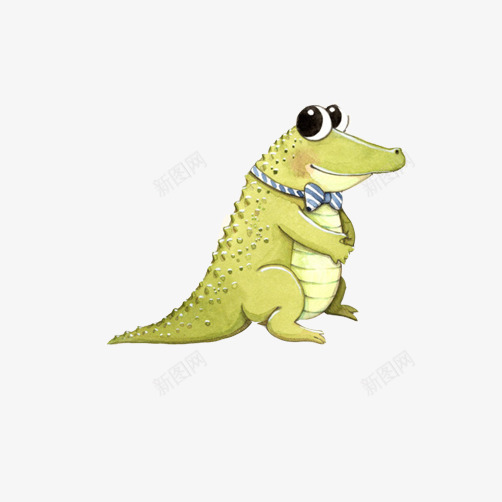 鳄鱼手绘趣味png免抠素材_新图网 https://ixintu.com 彩色画 手绘 设计画 趣味表情 鳄鱼