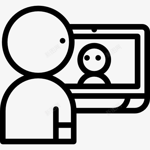 视频通话图标png_新图网 https://ixintu.com 人贴人 笔记本电脑 视频会议 视频通话 计算机技术