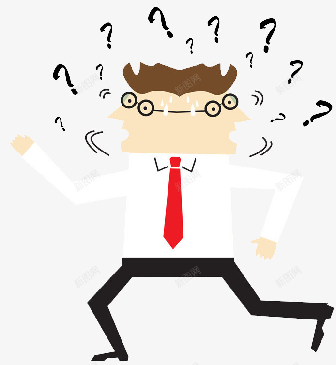 扁平化人物png免抠素材_新图网 https://ixintu.com 扁平化 疑问 问号
