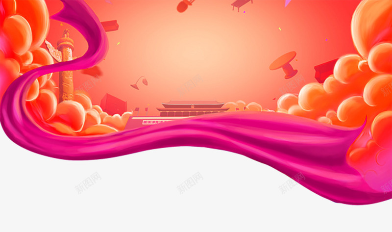 喜庆的淘宝专题装饰png免抠素材_新图网 https://ixintu.com 中国元素 中国红 元旦 元旦海报 淘宝素材 淘宝设计