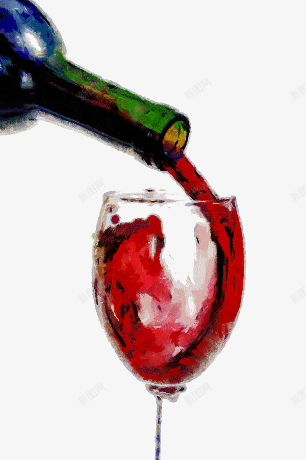 手绘美酒png免抠素材_新图网 https://ixintu.com 手绘 红色 红酒 红酒杯 美酒 葡萄酒 酒杯 酒水 香醇