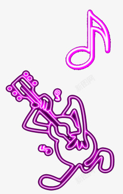 粉红色吉他音符音乐素材