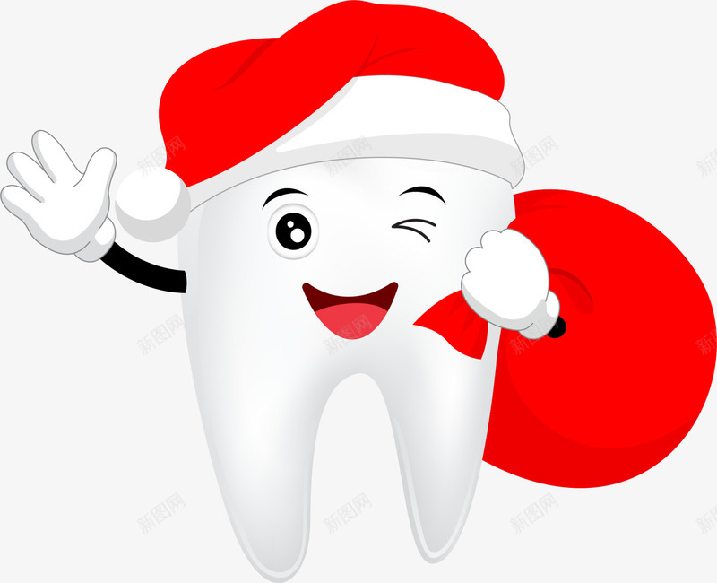 卡通可爱牙齿圣诞老人png免抠素材_新图网 https://ixintu.com Christma Merry 卡通圣诞老人 圣诞快乐 圣诞节 牙齿修护卡通图