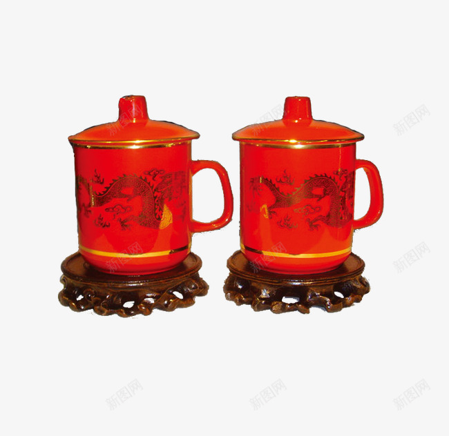 结婚喜庆红色茶杯敬茶png免抠素材_新图网 https://ixintu.com 喜庆 红色茶杯敬茶 结婚