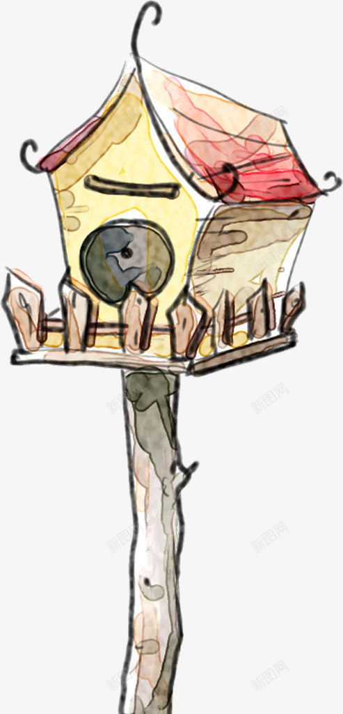 手绘房子生日卡片png免抠素材_新图网 https://ixintu.com 卡片 房子 生日