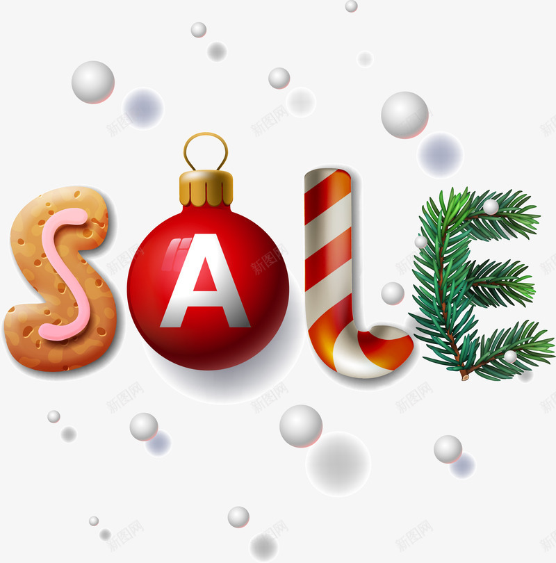 圣诞节sale字母png免抠素材_新图网 https://ixintu.com sale 冬季 冬青 圣诞快乐 圣诞节 拐杖 挂件 新年快乐 艺术字 饼干