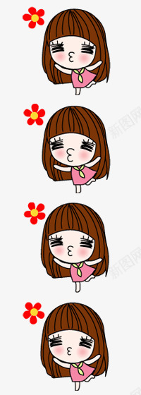 卡通小女孩亲亲png免抠素材_新图网 https://ixintu.com 亲亲类 小女孩亲亲表情 装饰性卡通人物