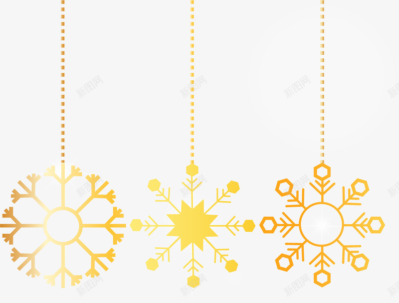 精致金色雪花挂饰矢量图eps免抠素材_新图网 https://ixintu.com 矢量素材 精致 节日装饰 金色 雪花 雪花挂饰 矢量图