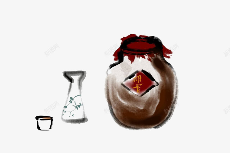 手绘酒坛酒杯酒瓶png免抠素材_新图网 https://ixintu.com 中国风 古老酒瓶 古风 古风酒坛 手绘 手绘酒坛 酒 酒坛 酒杯 酒瓶 饮料
