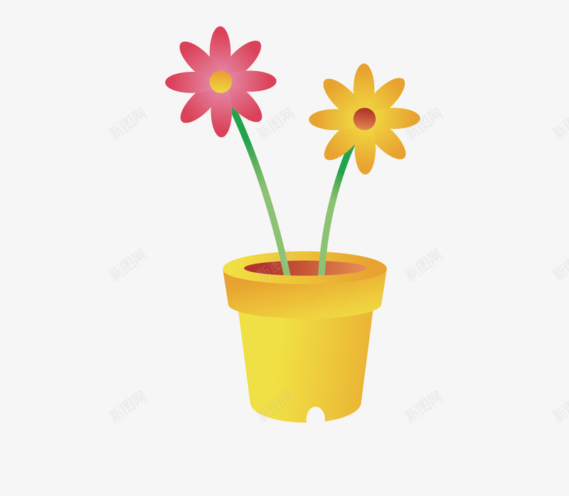 手绘花朵插画盆栽矢量图ai免抠素材_新图网 https://ixintu.com 手绘 插画 盆栽 花朵 矢量图