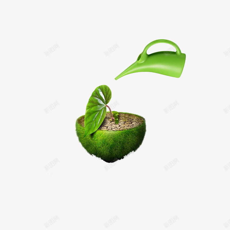灌溉花草png免抠素材_新图网 https://ixintu.com 壶 植物 盆栽 绿色