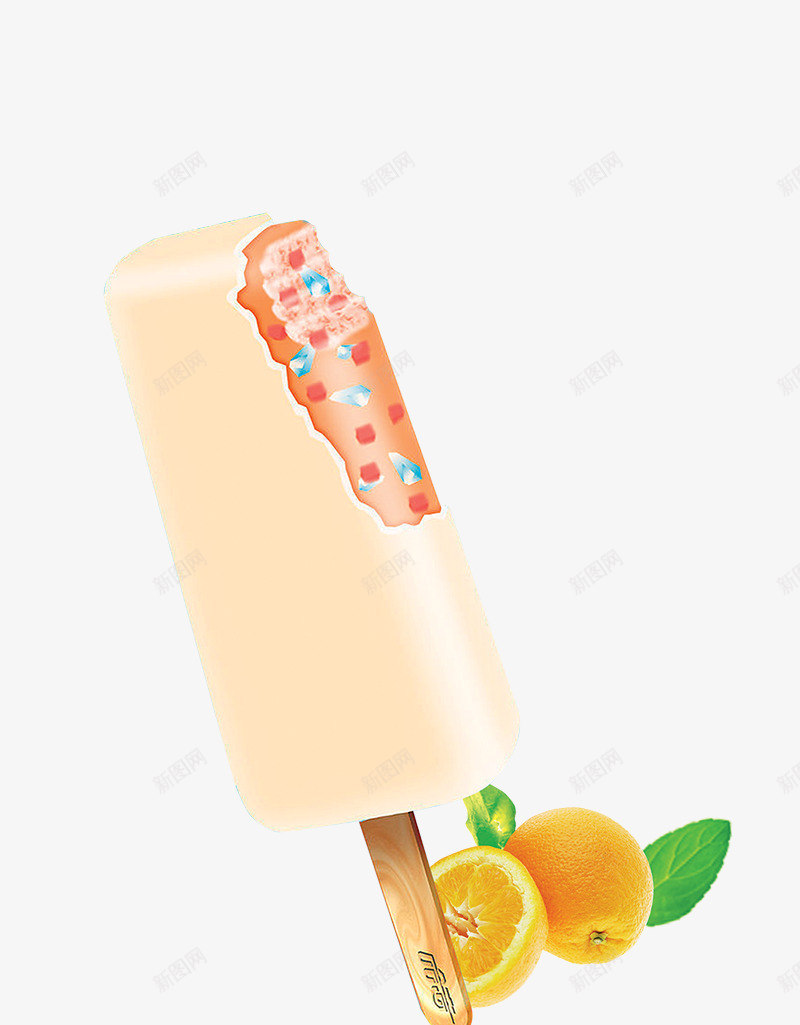 创意橙汁夹心雪糕psd免抠素材_新图网 https://ixintu.com 产品实物 冰棍 冰棒 冰淇淋 冷饮 创意橙汁夹心雪糕