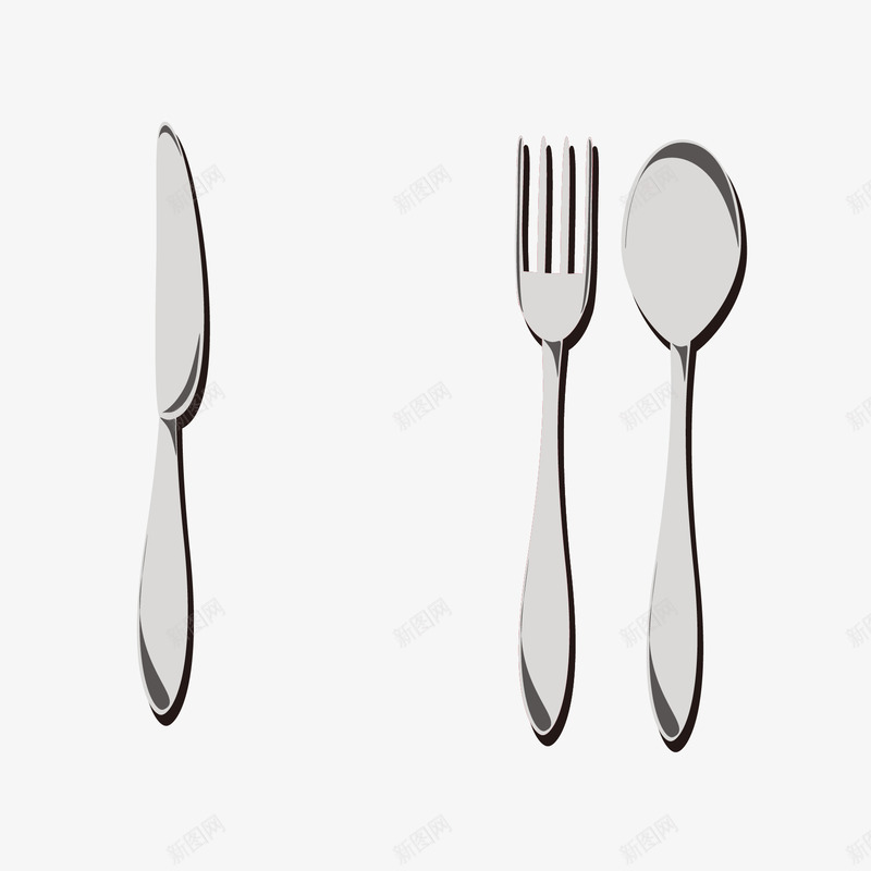 餐具刀叉勺png免抠素材_新图网 https://ixintu.com 刀 勺 叉 西餐餐具 银色餐具 餐具
