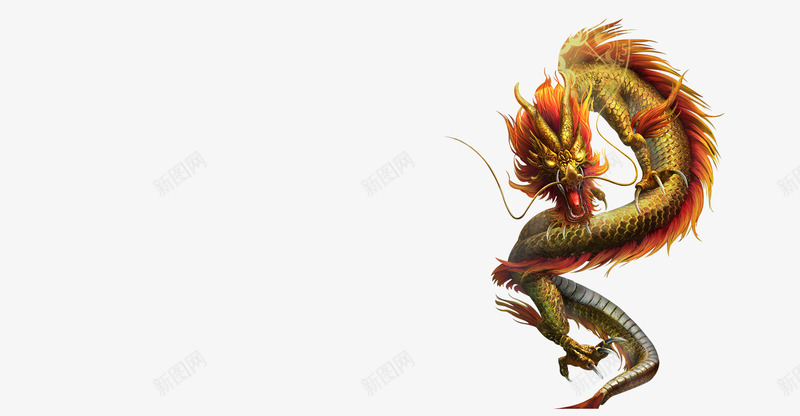 金色手绘中国风巨龙png免抠素材_新图网 https://ixintu.com 国风 巨龙 金色