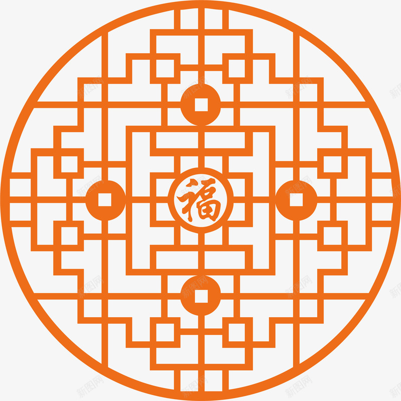 福字窗格古典边框png免抠素材_新图网 https://ixintu.com 中国风窗格 中式窗格 古代窗格 圆形 文字 窗格古典边框 窗格边框