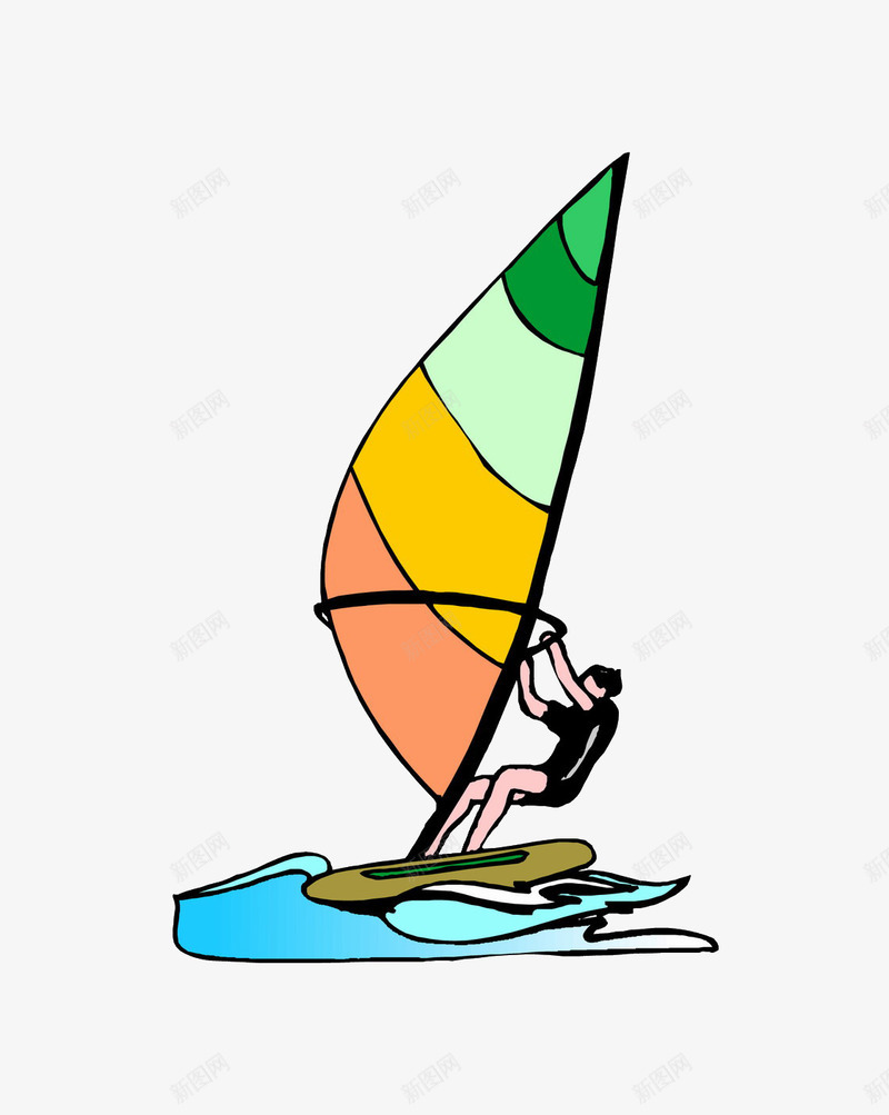 奥运会帆船运动员png免抠素材_新图网 https://ixintu.com 卡通 奥运会 帆船