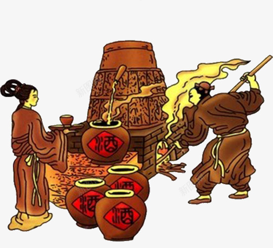 中国风彩色手绘白酒制作png免抠素材_新图网 https://ixintu.com 中国风 大气典雅 彩色 手绘 手绘白酒 白酒制作过程 食品行业