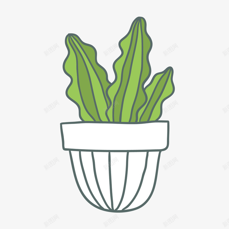 绿色植物盆栽小清新png免抠素材_新图网 https://ixintu.com 卡通植物 小清新 绿色植物 绿色盆栽 背景装饰
