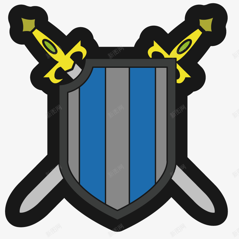 安全保护盾牌png免抠素材_新图网 https://ixintu.com 工具 战斗 插画 斗争 武器