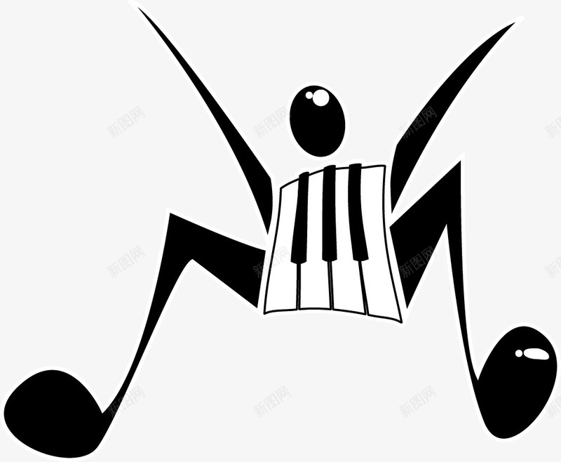 手绘音乐人png免抠素材_新图网 https://ixintu.com 手绘 音乐人 音符