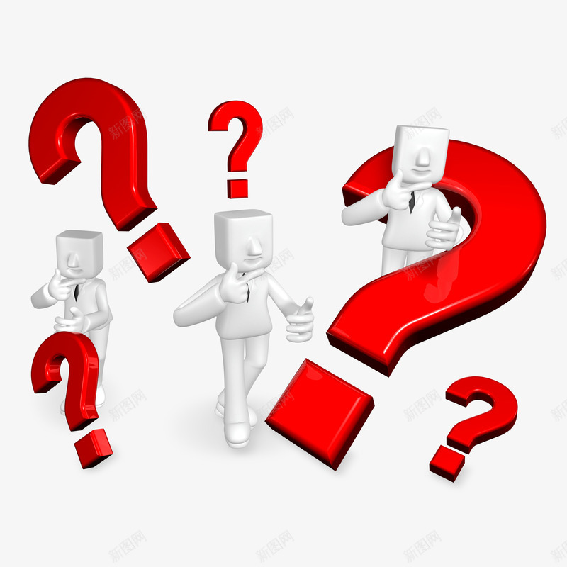 红色疑问表情3D小人png免抠素材_新图网 https://ixintu.com 3D小人 疑问表情 素材 红色