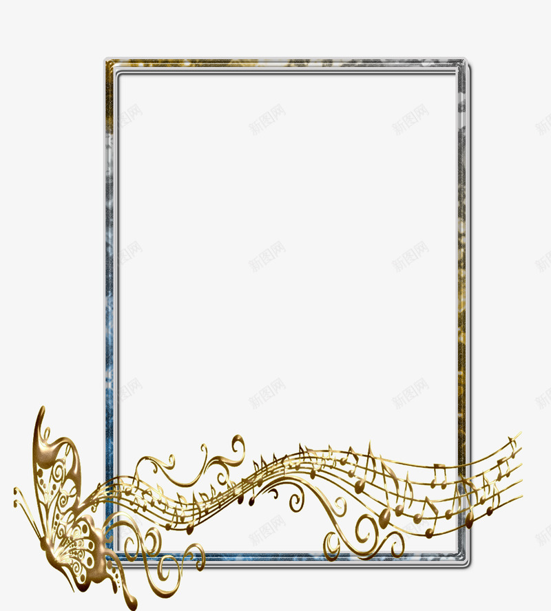 相框png免抠素材_新图网 https://ixintu.com 框架 相框 精美 边框 音乐 音符 高清
