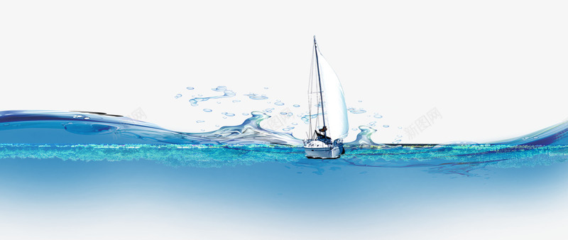 大海浪花帆船psd免抠素材_新图网 https://ixintu.com 大海 帆船 浪花