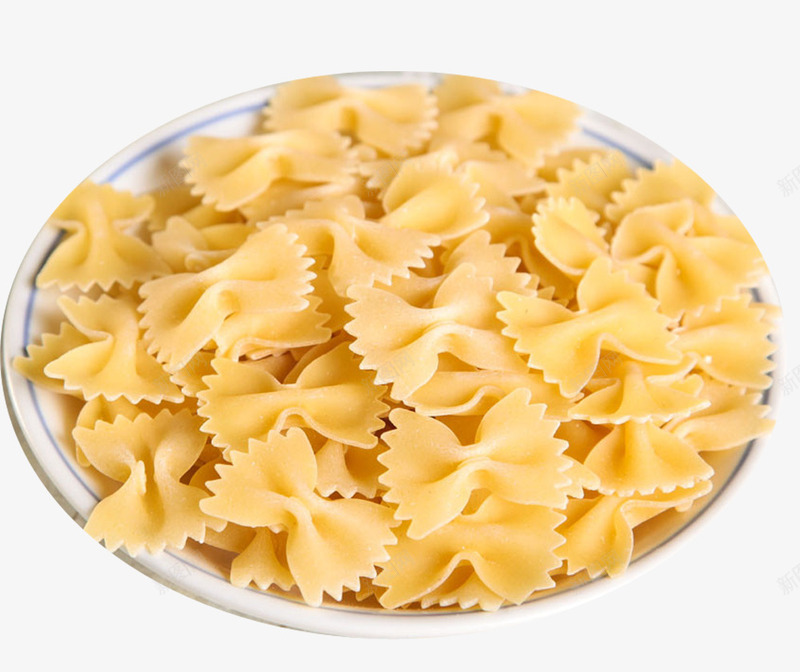 一堆蝴蝶面png免抠素材_新图网 https://ixintu.com 盘子 蝴蝶面 面类 面食 食品 食物矢量 黄色蝴蝶结