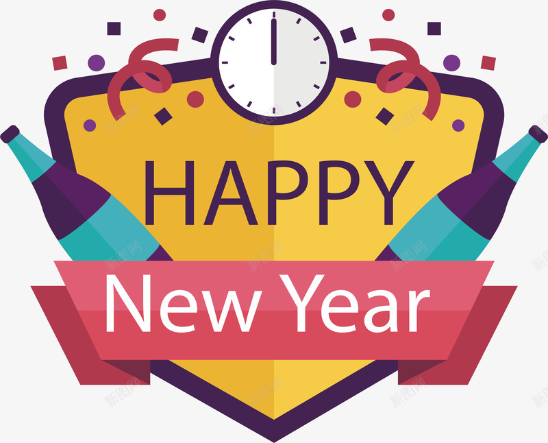 新年倒计时标签png免抠素材_新图网 https://ixintu.com 倒数 倒计时 新年快乐 新年标签 新年派对 矢量png