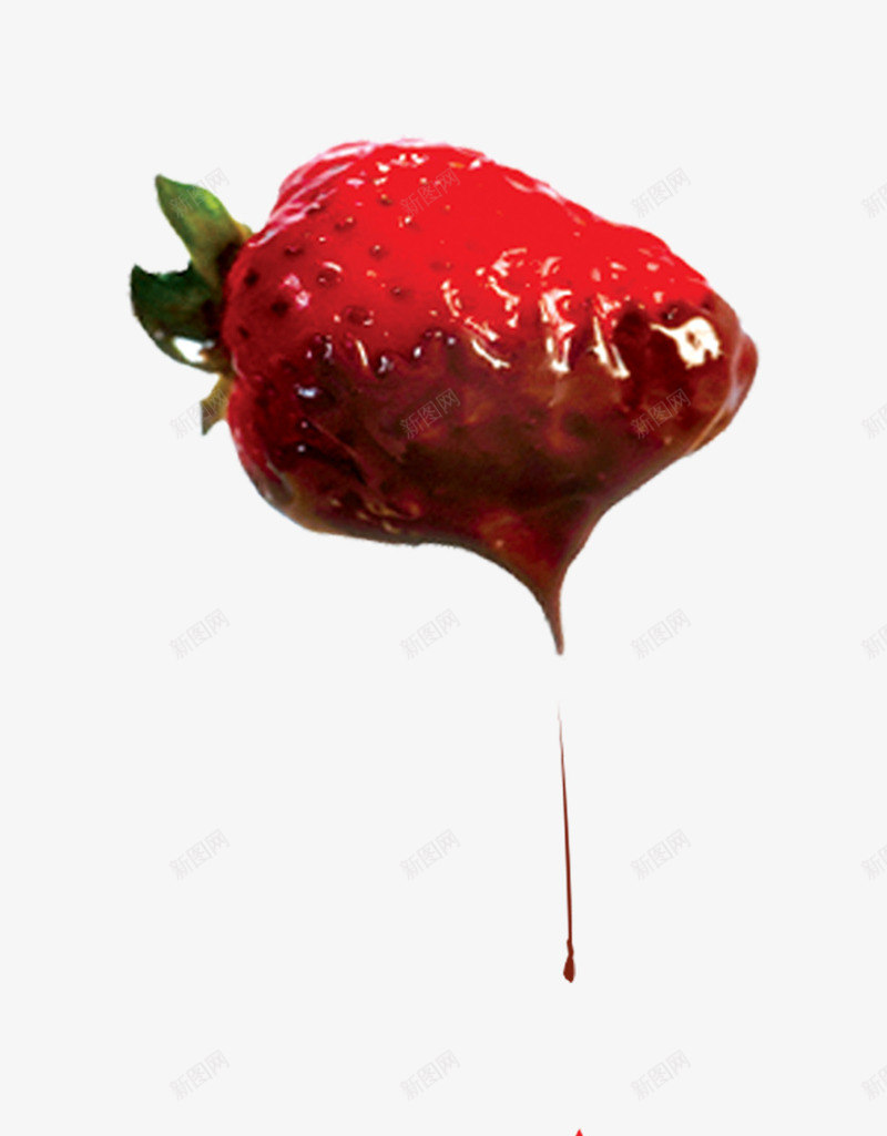 蘸了巧克力酱的草莓png免抠素材_新图网 https://ixintu.com 巧克力酱 草莓