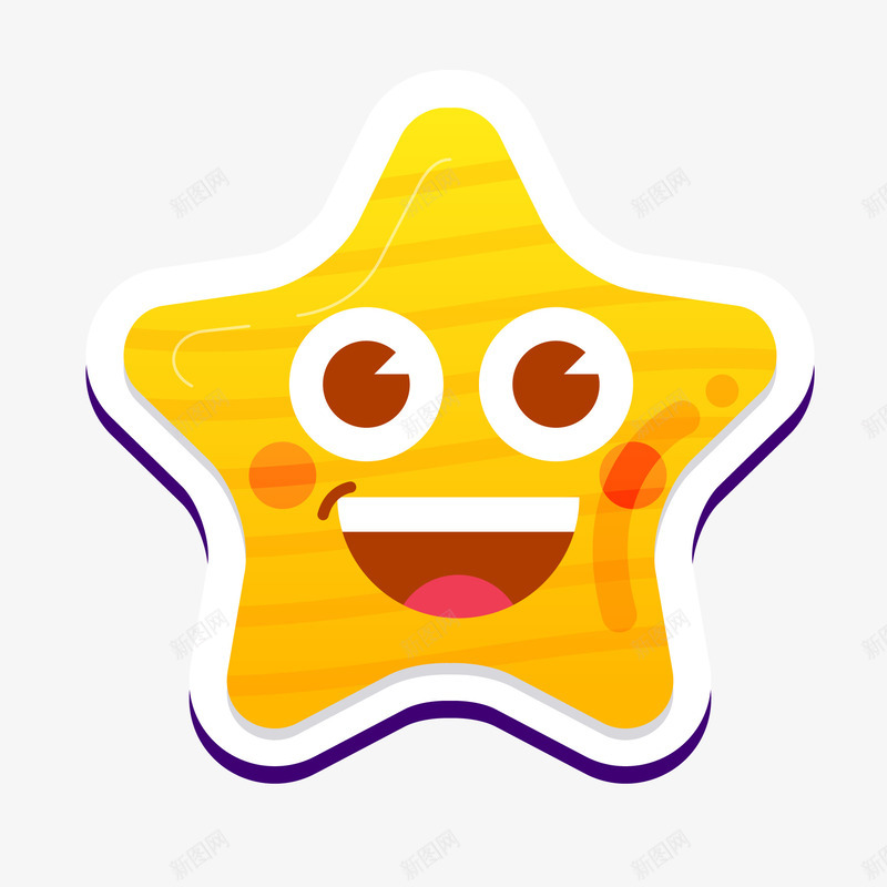 彩色星星表情贴纸矢量图ai免抠素材_新图网 https://ixintu.com 五角星 创意 卡通 彩贴 星星emoji 矢量图 表情 贴纸设计 黄色