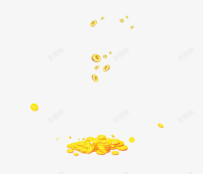 漂浮的金币png免抠素材_新图网 https://ixintu.com 漂浮元素 财富 金币 金色的 金钱 钱
