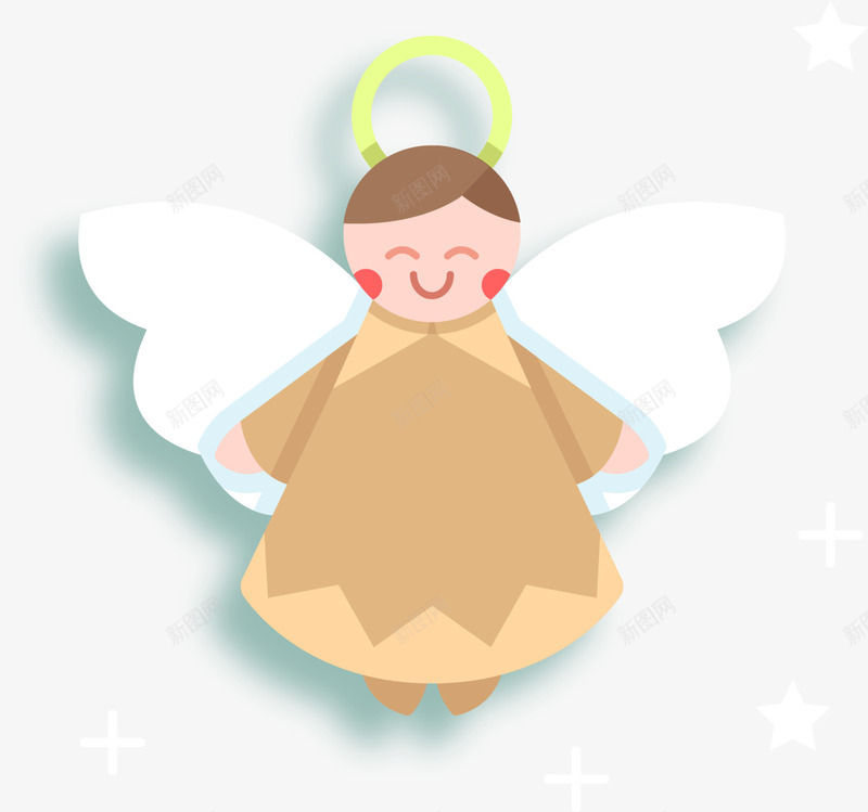 褐色节日微笑天使挂件png免抠素材_新图网 https://ixintu.com 基督教 天主教 天使挂件 微笑天使 装饰图案 褐色天使