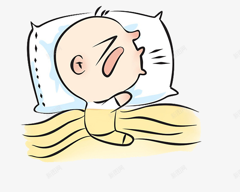 婴儿咳嗽哭泣png免抠素材_新图网 https://ixintu.com 卡通 咳嗽 幼小 生病 睡觉