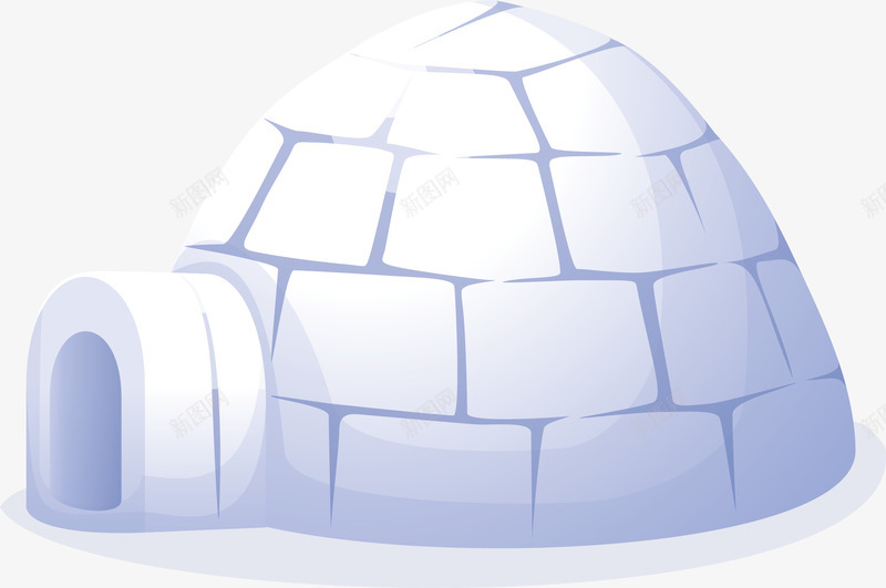 冰屋矢量图ai免抠素材_新图网 https://ixintu.com 冬季 冰屋 冰雪 矢量图