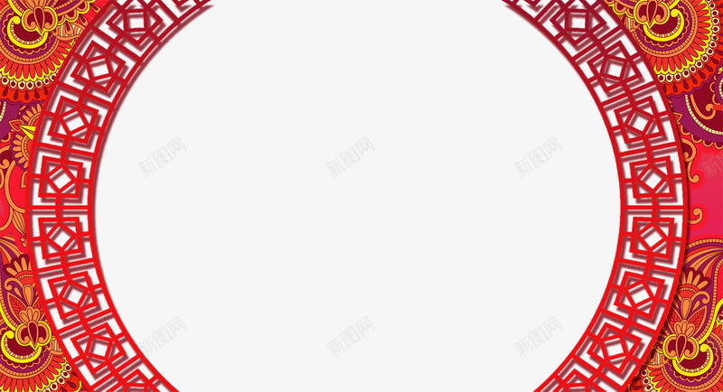 中国风屏账png免抠素材_新图网 https://ixintu.com 中国风屏账 免抠屏账 喜庆 红色屏风 红色纹理 金色花边