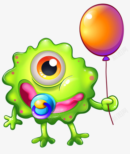 细菌png免抠素材_新图网 https://ixintu.com 卡通细菌 微生物 怪物 病毒