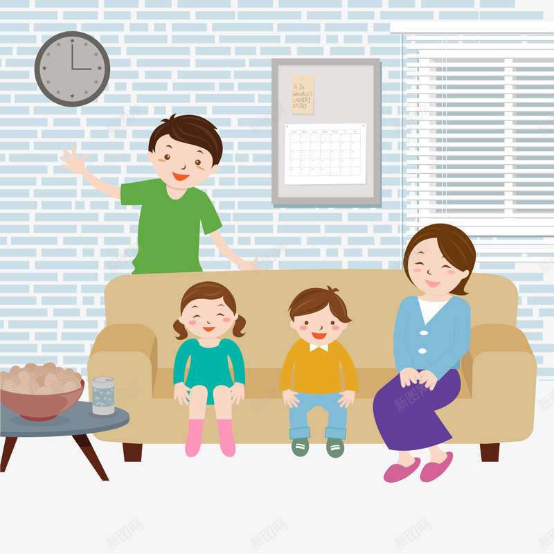 家庭矢量图ai免抠素材_新图网 https://ixintu.com 一家人 家人团圆 家居 温馨 矢量图