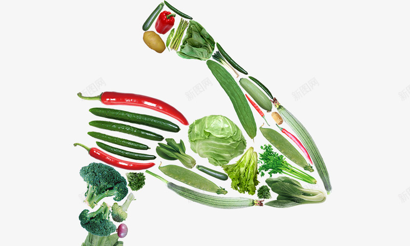 蔬菜肌肉形象png免抠素材_新图网 https://ixintu.com 卡通手绘 大白菜 肌肉形象 蔬菜 辣椒