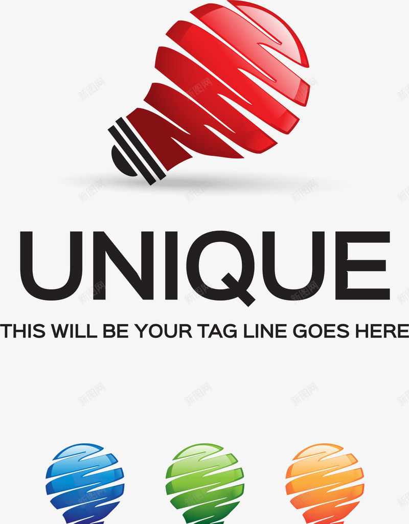 四色照明标识图标png_新图网 https://ixintu.com 卡通 图标icon 标识logo设计 橙色 灯泡 照明 照明LOGO 红色 绿色 蓝色