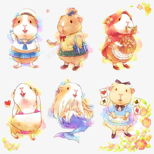 宝宝png免抠素材_新图网 https://ixintu.com 儿童 儿童插画 卡通 卡通人物 卡通动物 插画 故事 梦幻 童话 童话森林 荷兰猪