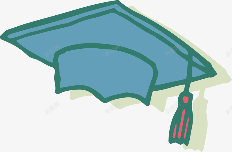 卡通手绘学士学位帽子png免抠素材_新图网 https://ixintu.com 卡通 学习文化 学士学位帽 矢量图案 简约 蓝色帽子