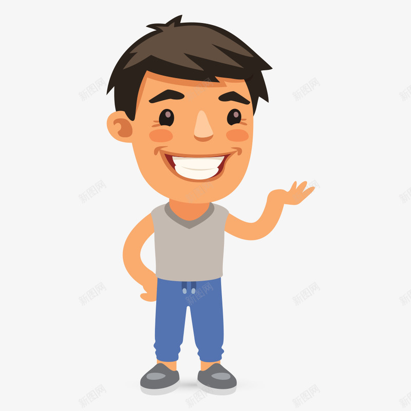 微笑的男生png免抠素材_新图网 https://ixintu.com PNG图形 PNG装饰 卡通 男生 表情 装饰
