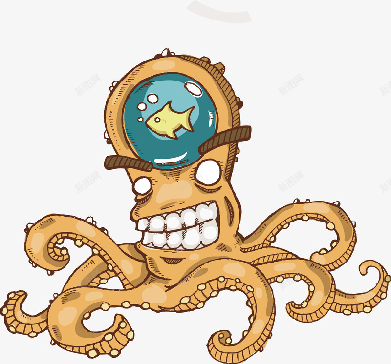 黄色生物搞笑章鱼卡通恐怖章png免抠素材_新图网 https://ixintu.com 卡通 卡通小章鱼 可爱 头像 小章鱼 搞笑 海鲜 生物世界 章鱼 表情 触手 鱼 鱼类 黄色 黄色生物搞笑章鱼矢量卡通恐怖章鱼免费下载