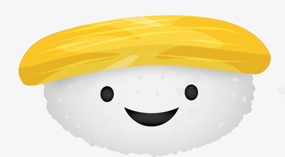 黄色肉片表情饭团png免抠素材_新图网 https://ixintu.com 卡通 美味 表情 食品 饭团