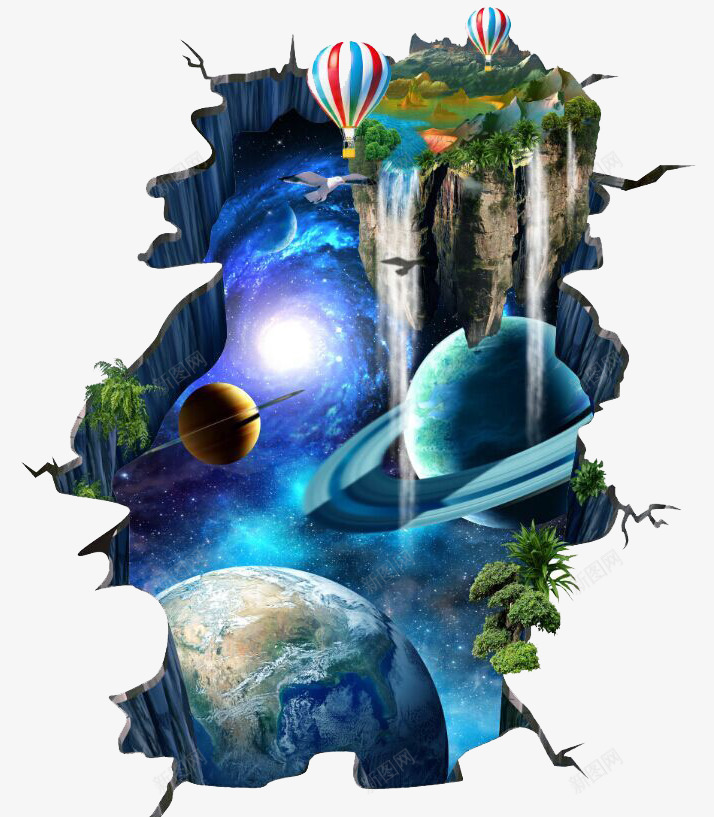 宇宙太空立体地贴png免抠素材_新图网 https://ixintu.com 商业地贴 商城地贴 地贴素材 立体字地贴