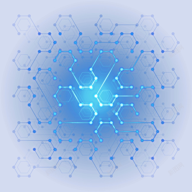蓝色科技感线路元素png免抠素材_新图网 https://ixintu.com 科技 科技感 线路 蓝色