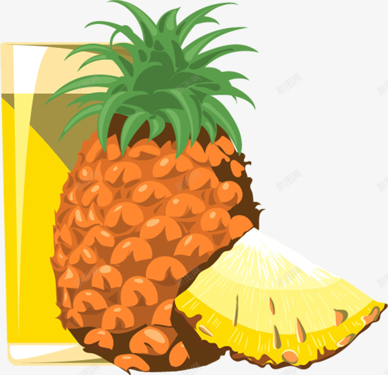 菠萝矢量图eps免抠素材_新图网 https://ixintu.com 果汁 水果 矢量素材 菠萝 菠萝汁 矢量图