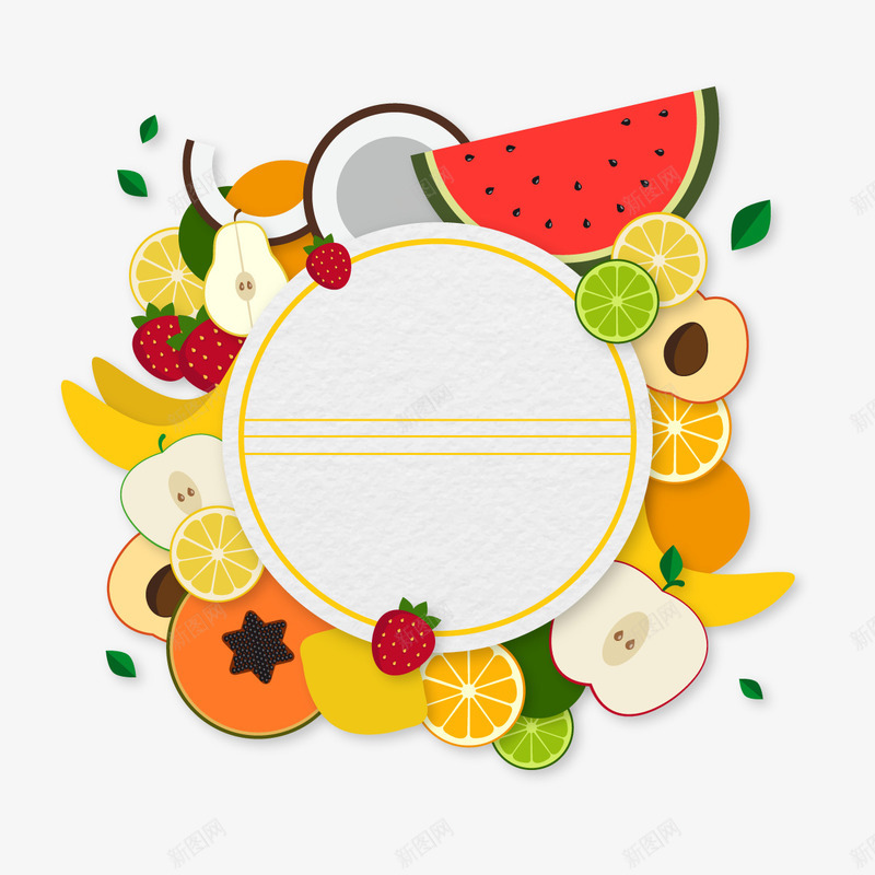 水果装饰牌png免抠素材_新图网 https://ixintu.com 扁平 标签 牌子 西瓜